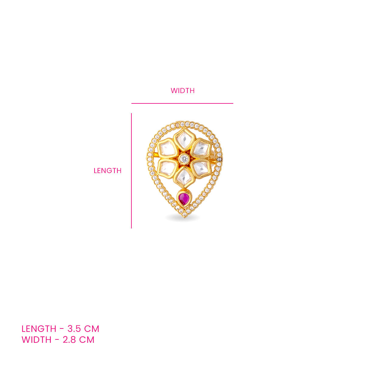 Shehnai Teardrop Ring