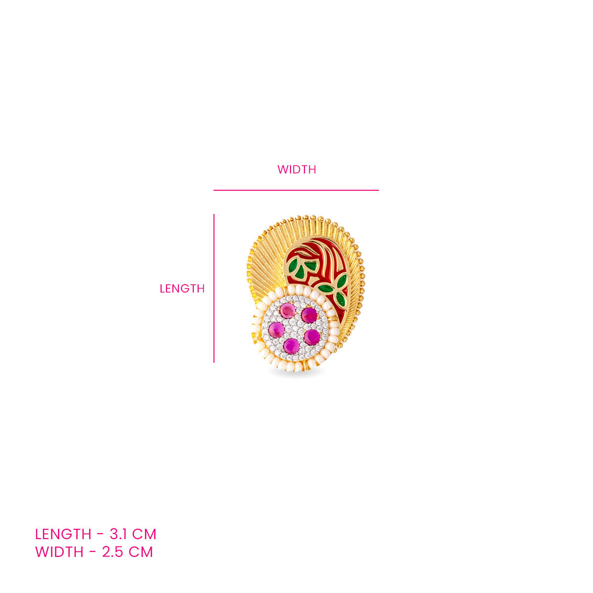 Gulal Meenakari Ring