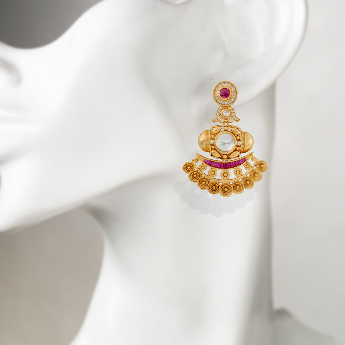 Royal Heritage Gold-Plated Kundan Earrings