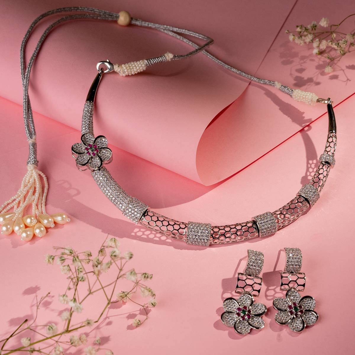 Sparkling Phool Haar Set