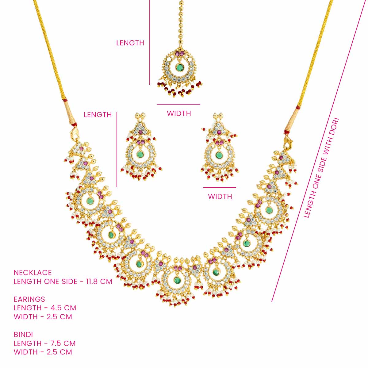 Gulabi Haar Maangtikka Set