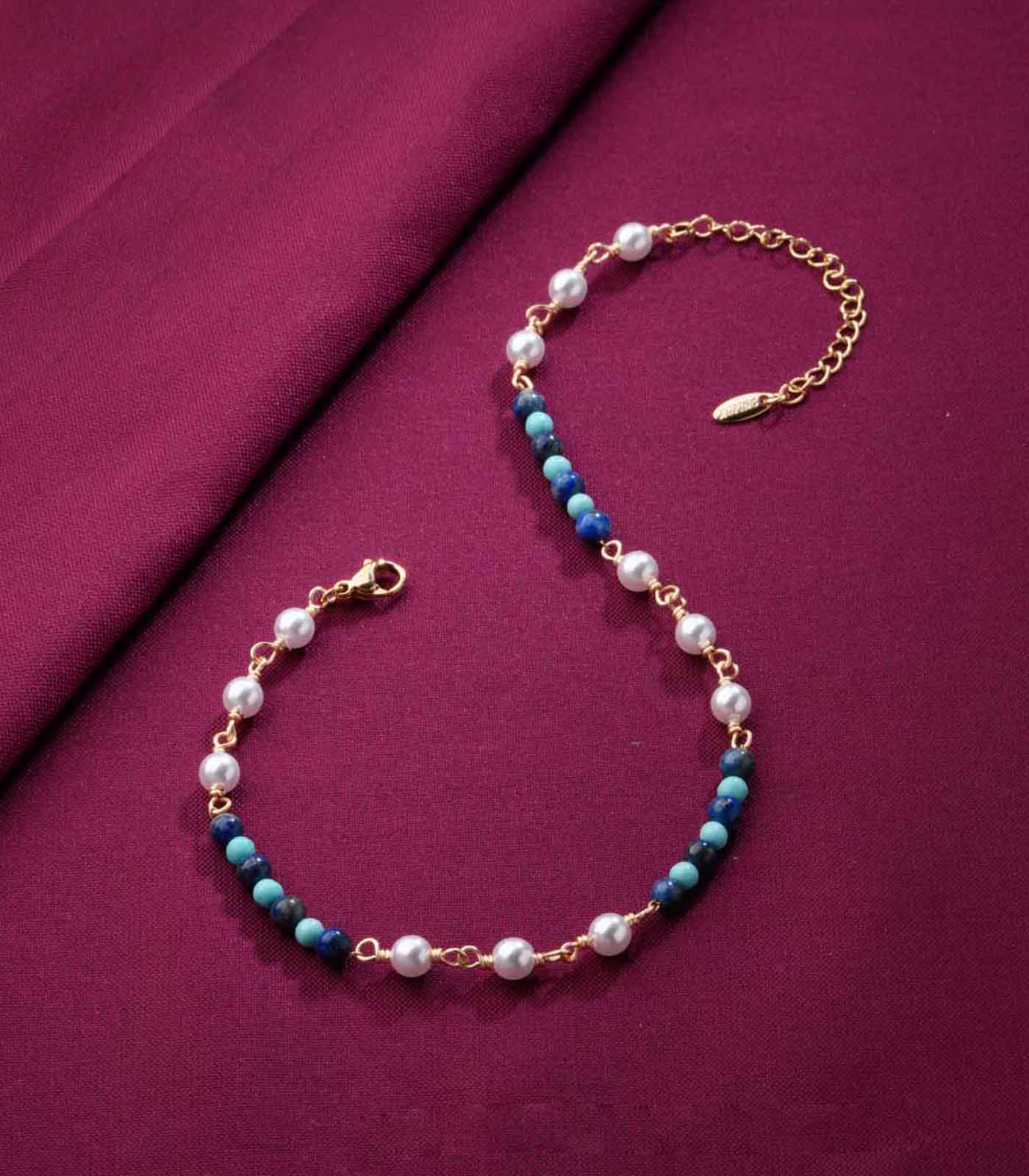 Blue Bead Anklet