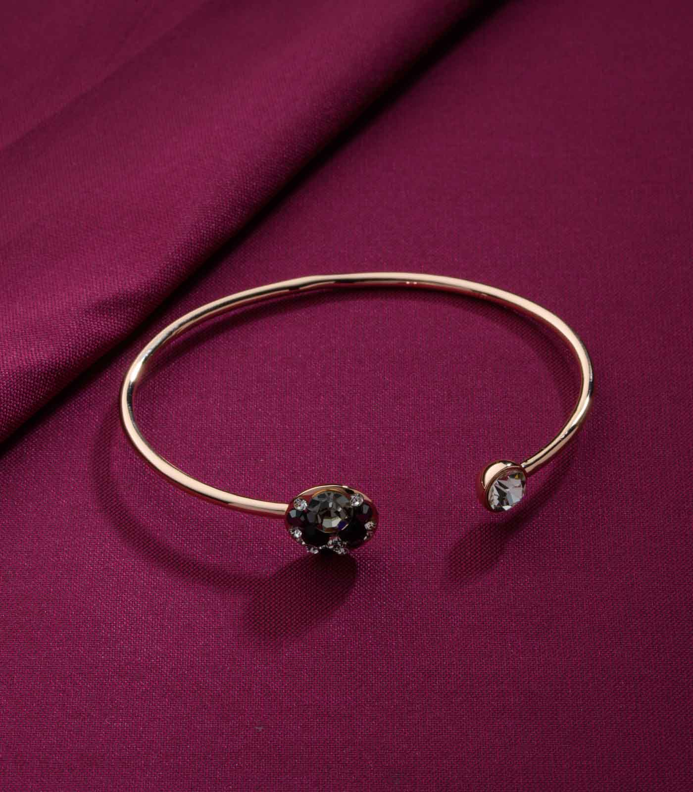 Ziva Noir Open Cuff Bracelet - Saadhgi Collection