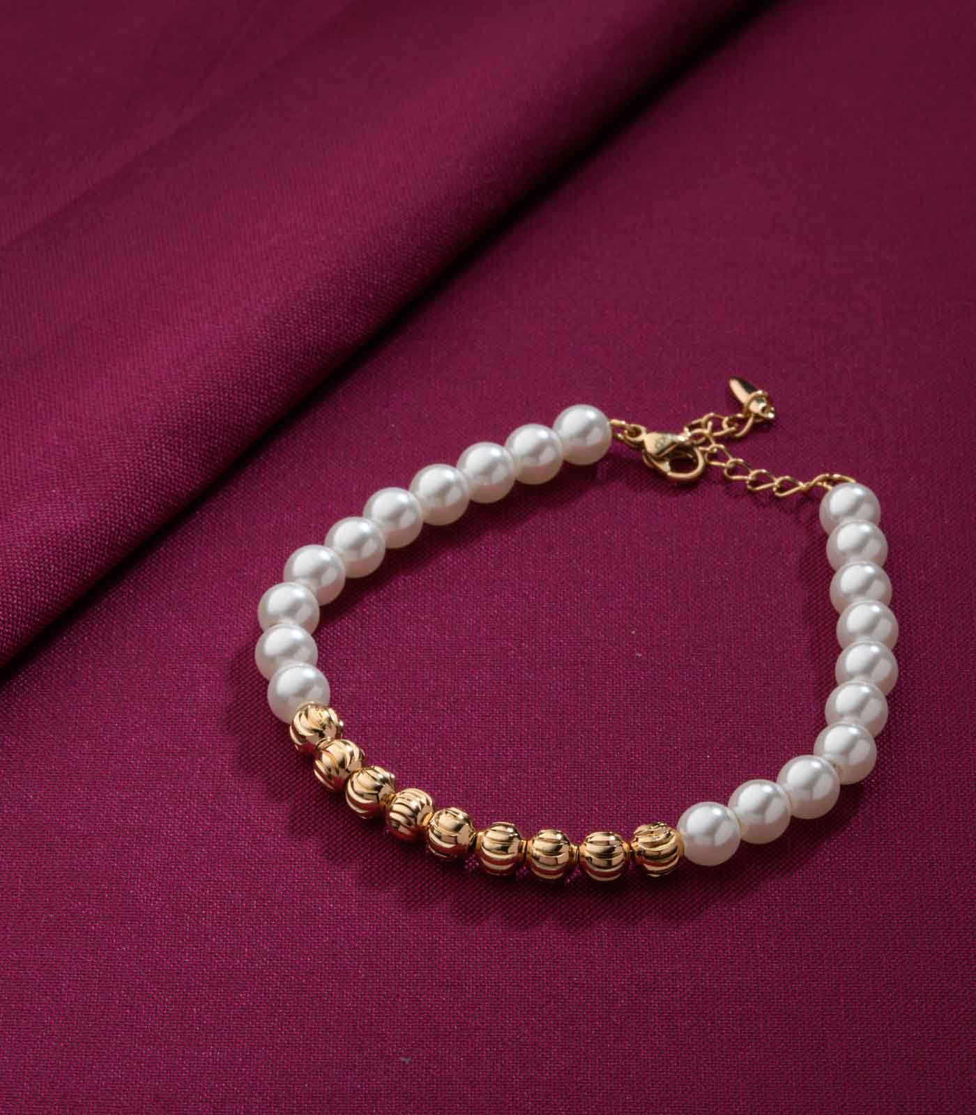 Golden-Pearl Bead Bracelet