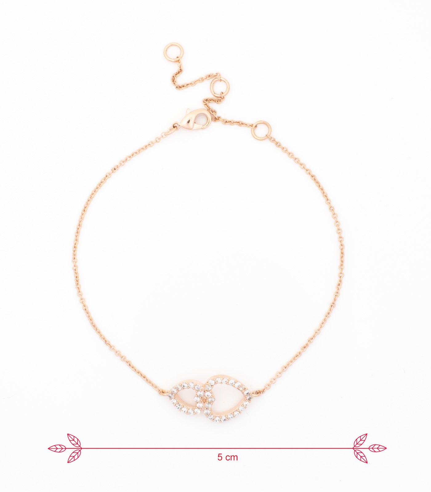 Double Heart Sparkle Bracelet