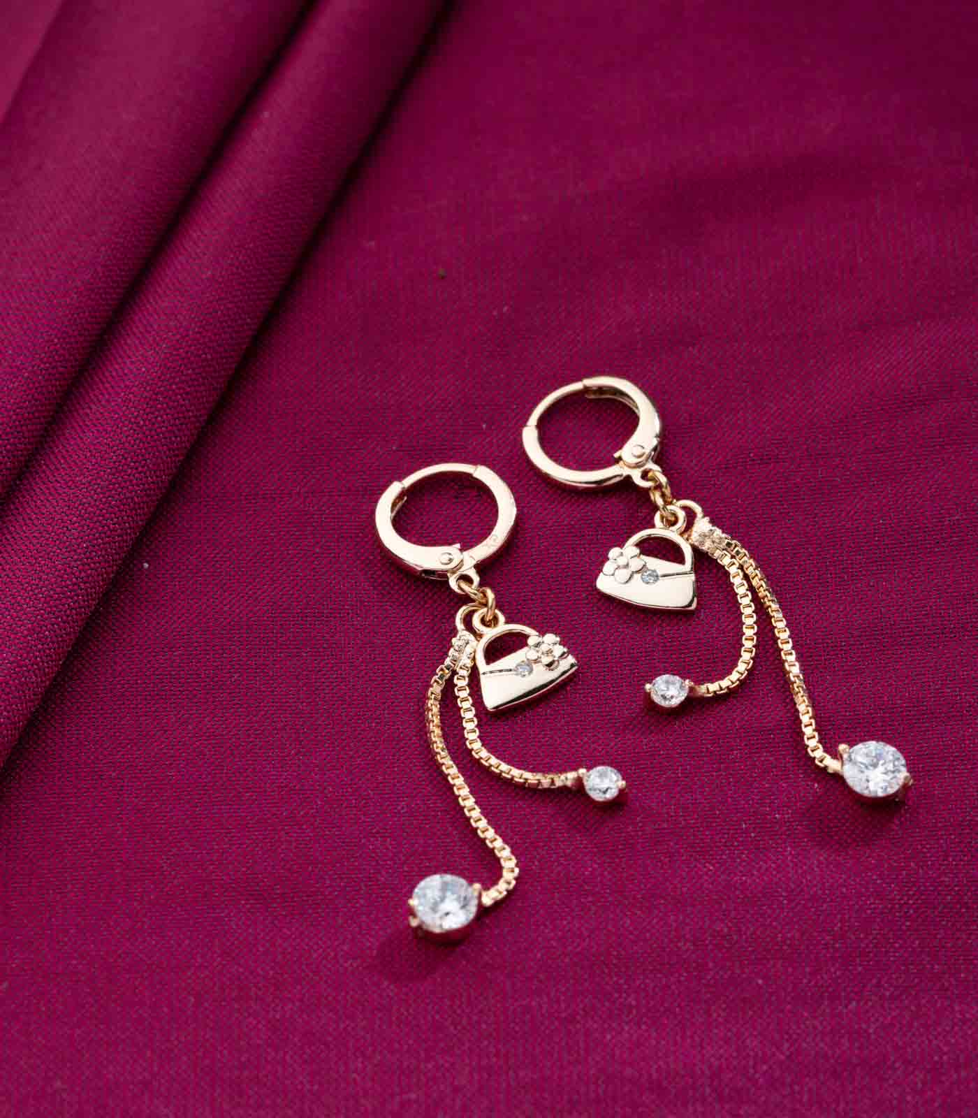Dangling Bag Motif Earrings