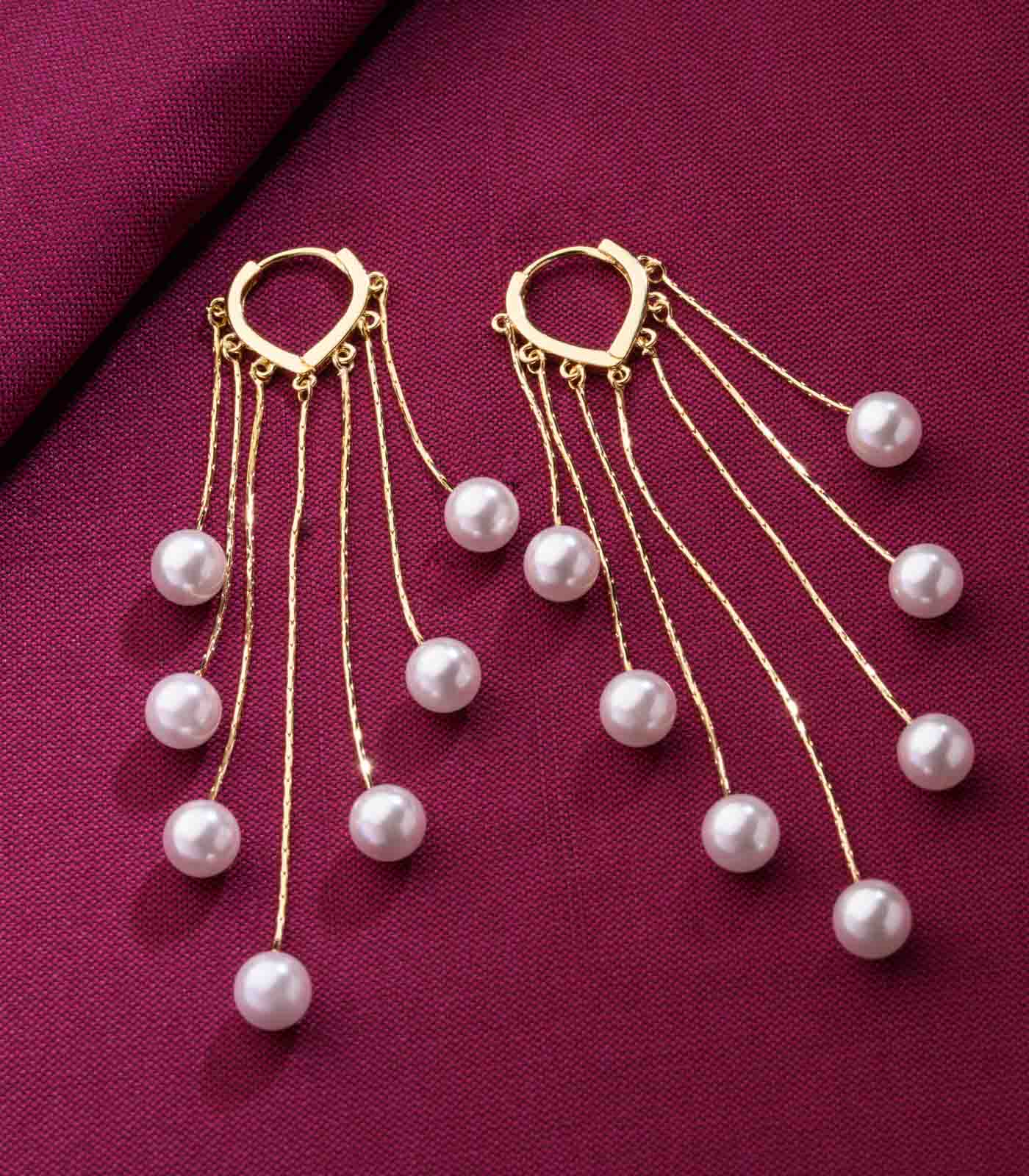 Pearla Cascade Drop Earrings - Saadhgi Collection