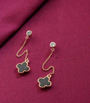 Dangling Black Stone Earrings