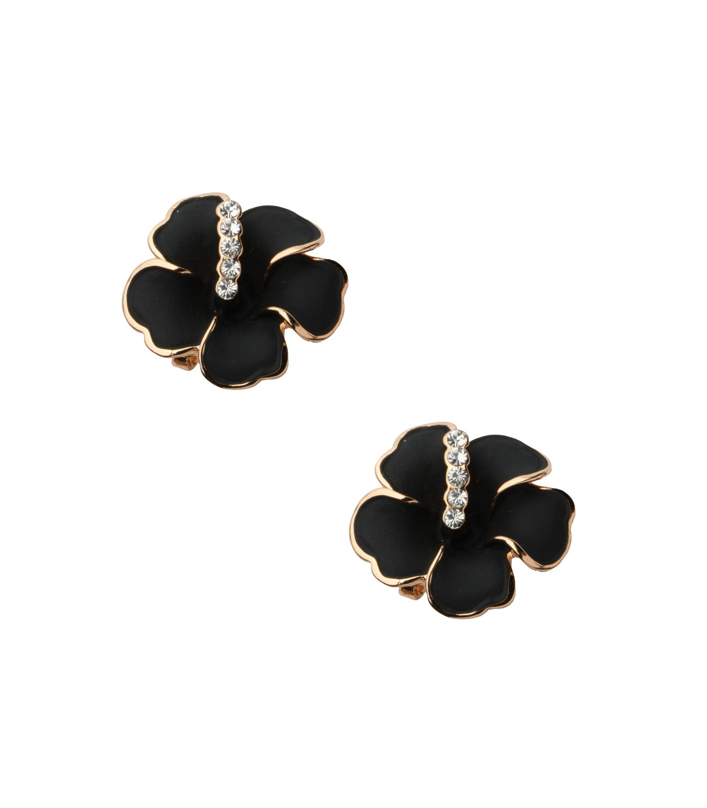 Black Hibiscus Earrings