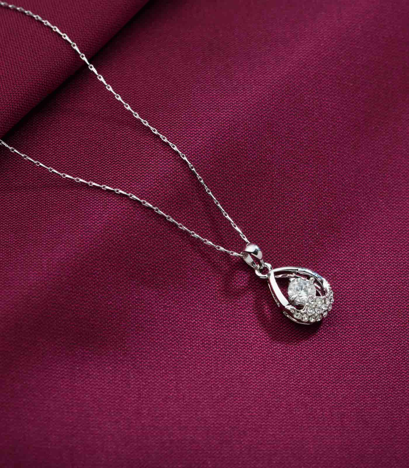 Crystal in Teardrop Necklace