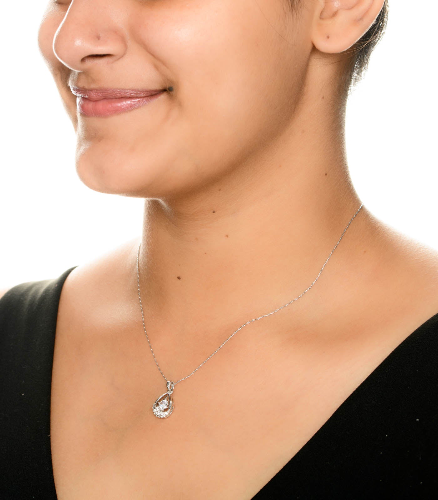 Crystal in Teardrop Necklace