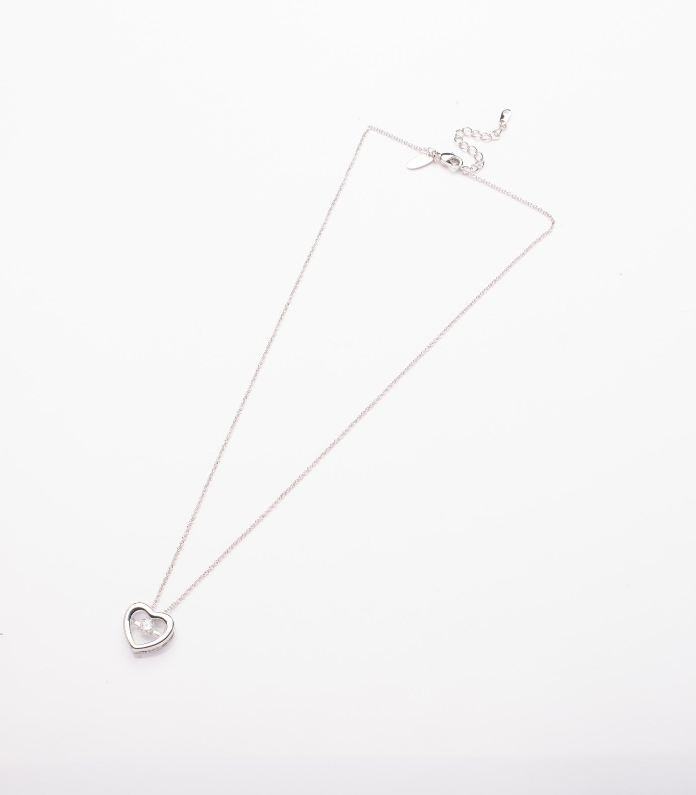 Crystal in Heart Necklace