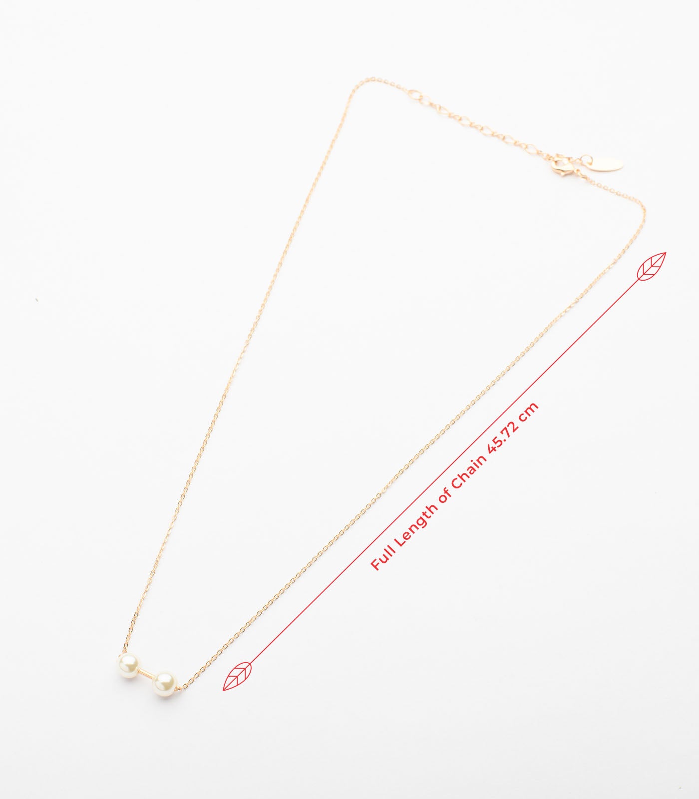 Tiny Dumbel Of Pearls Necklace