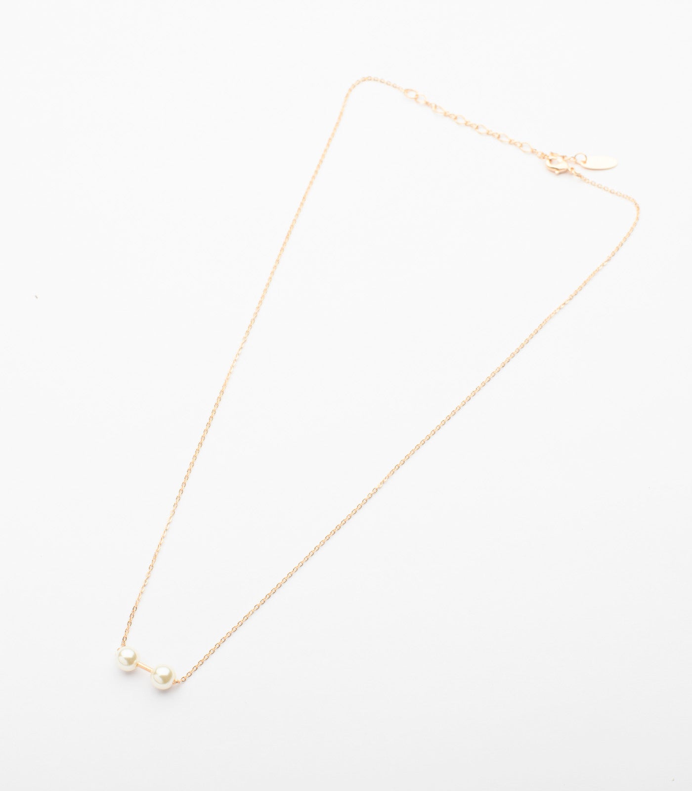 Tiny Dumbel Of Pearls Necklace