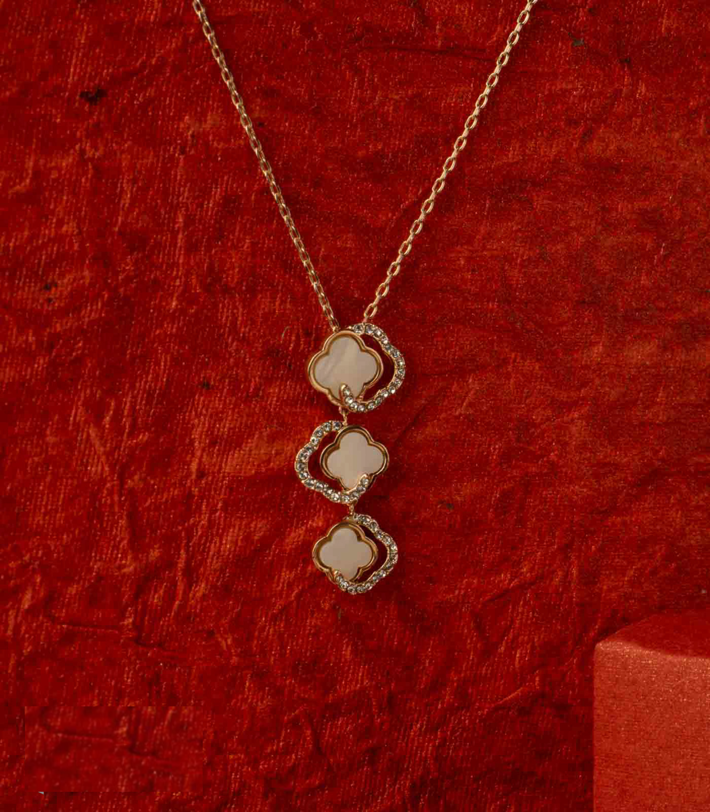 White Stone Dangling Necklace