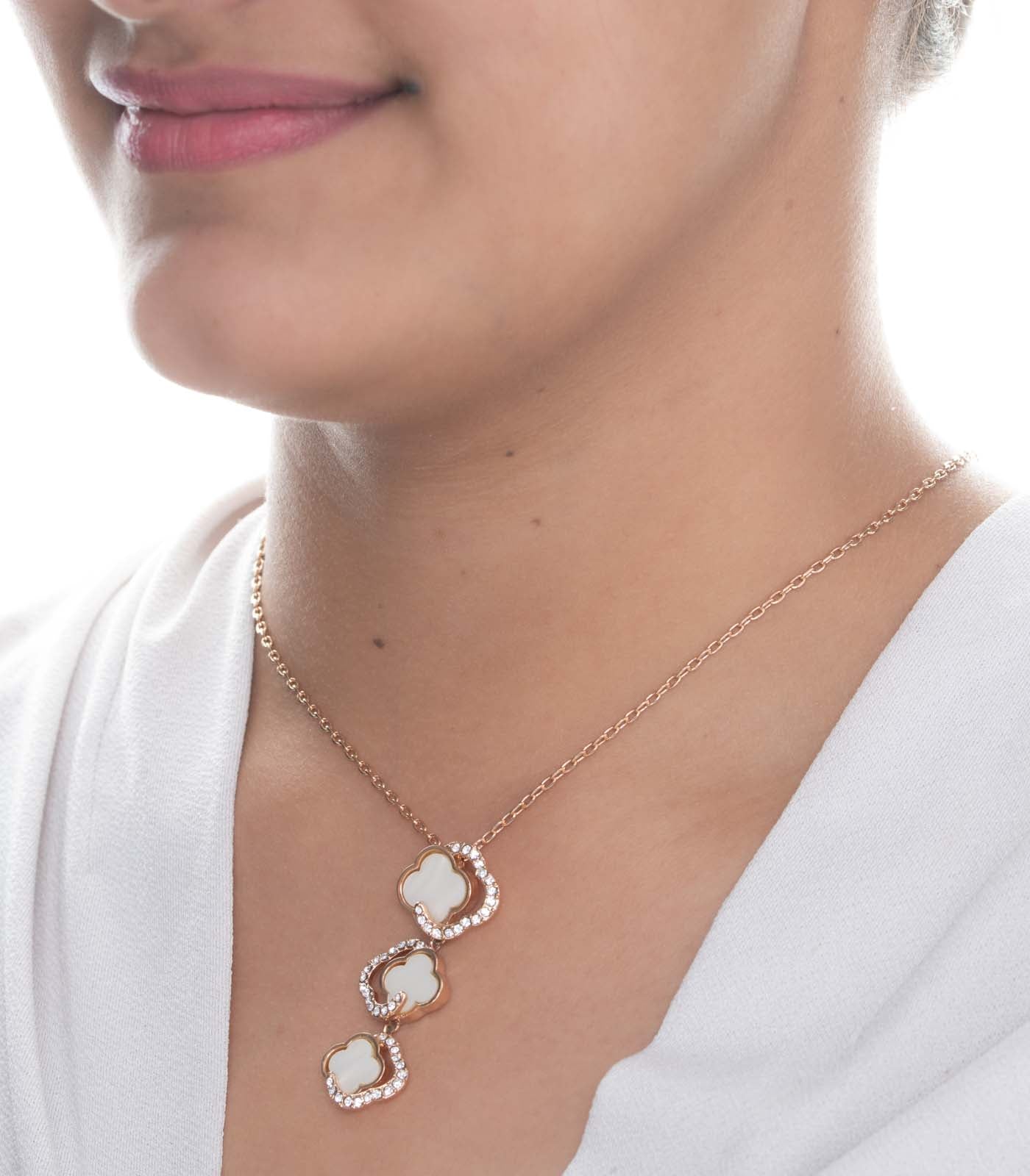 White Stone Dangling Necklace
