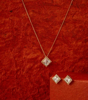 Sterling Diamond Shaped Necklace Set