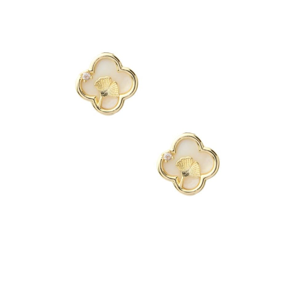 Floral Clover Stud Earrings