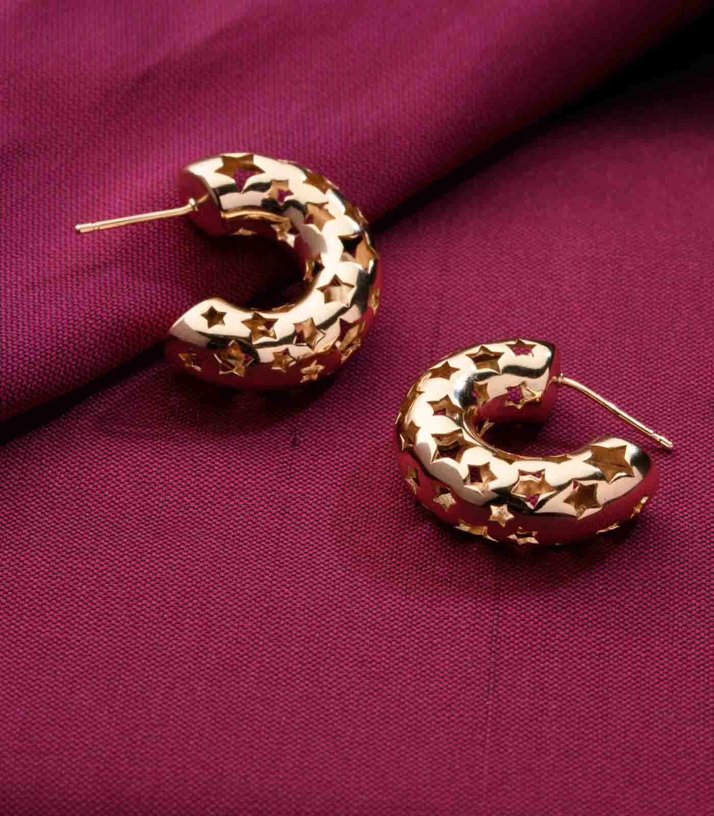 Stylish Classic Golden Hoops