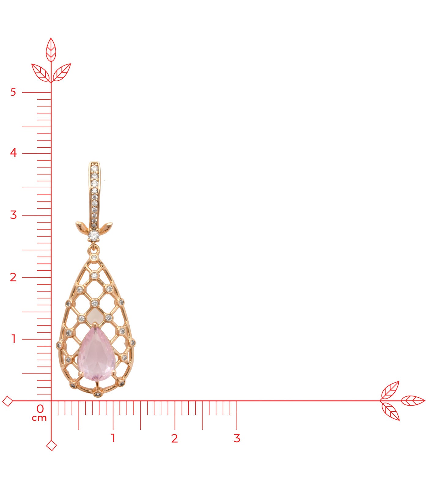Maze With Pink Stone Earrings