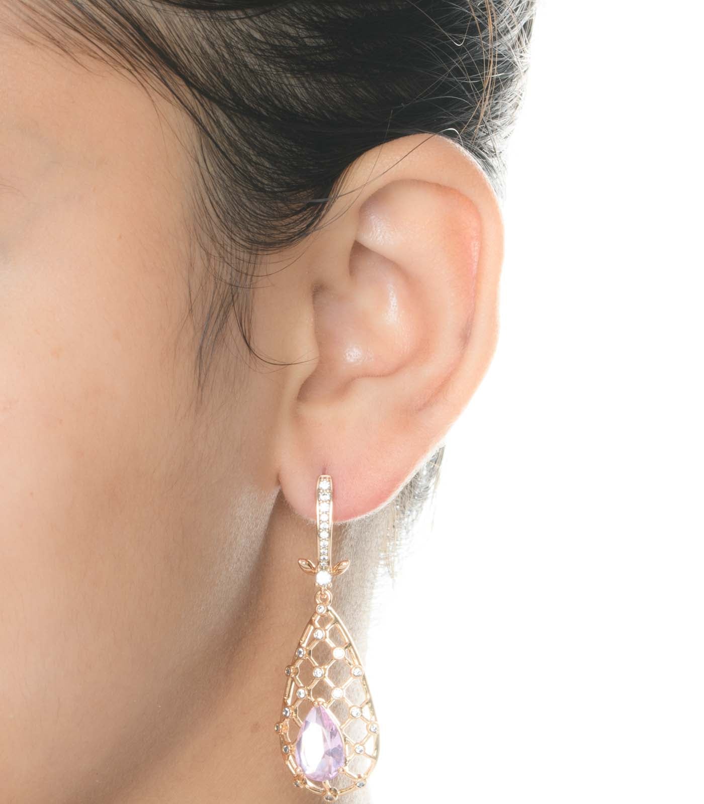 Maze With Pink Stone Earrings