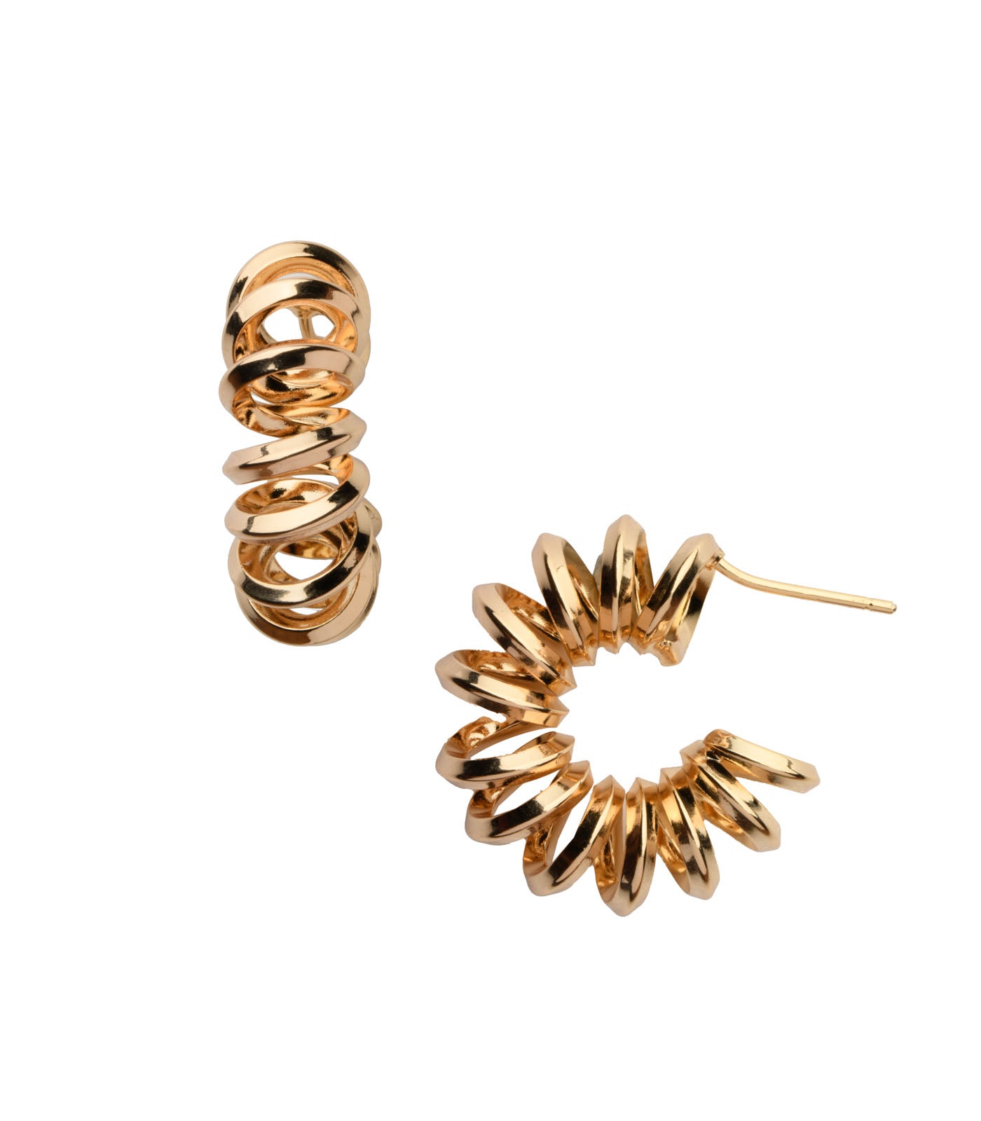 Spiral Golden Hoops