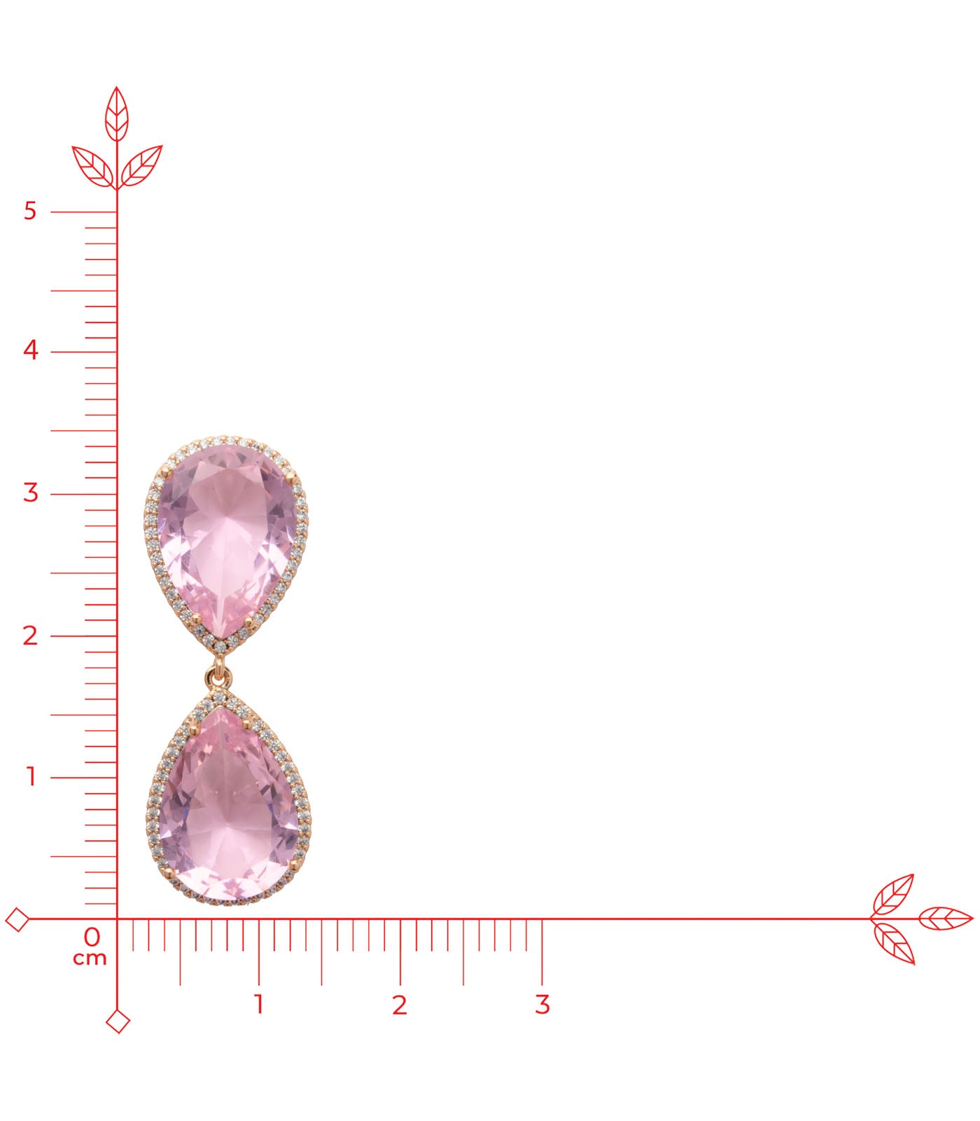 Pink Teardrop Stone Dangle Earrings