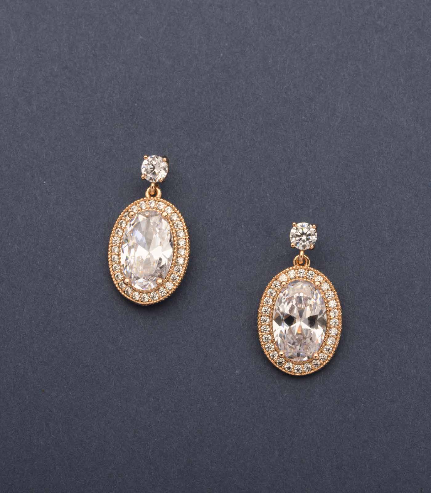 Crystal Oval Drops - Saadhgi Collection
