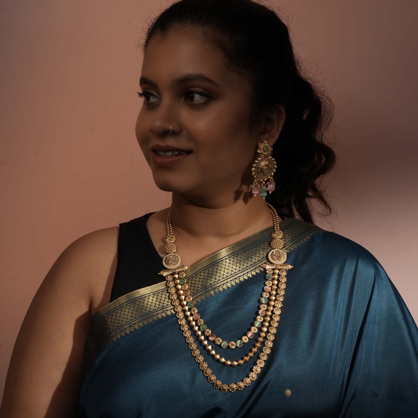 Triveni Gold-Plated Multi-Layer Necklace