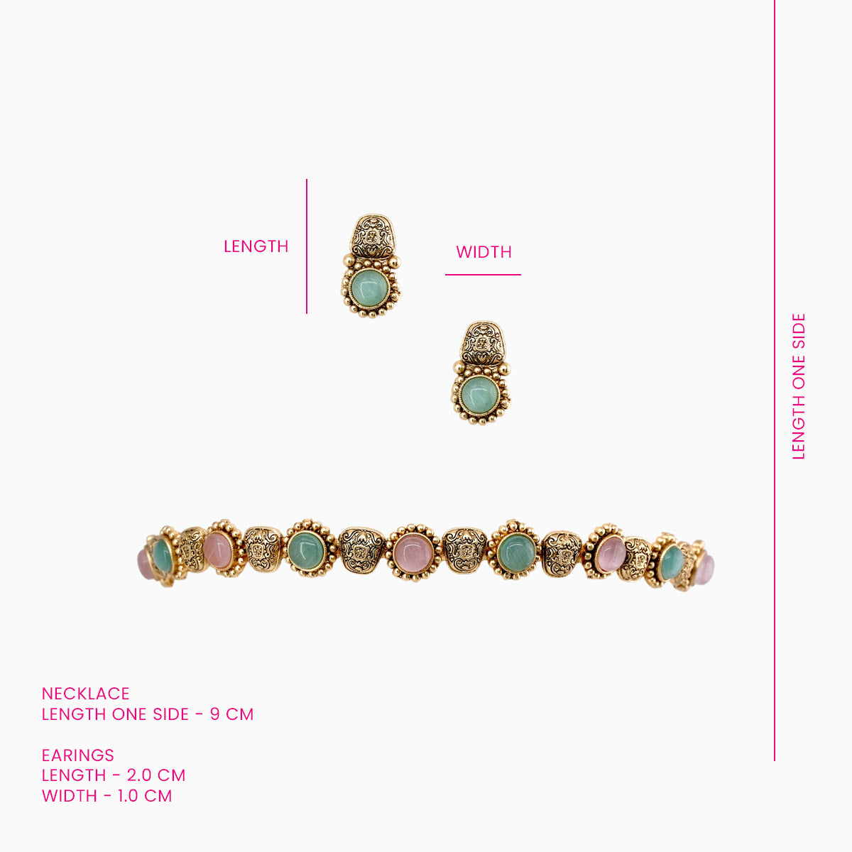 Gulabo Pastel Stone Necklace Set