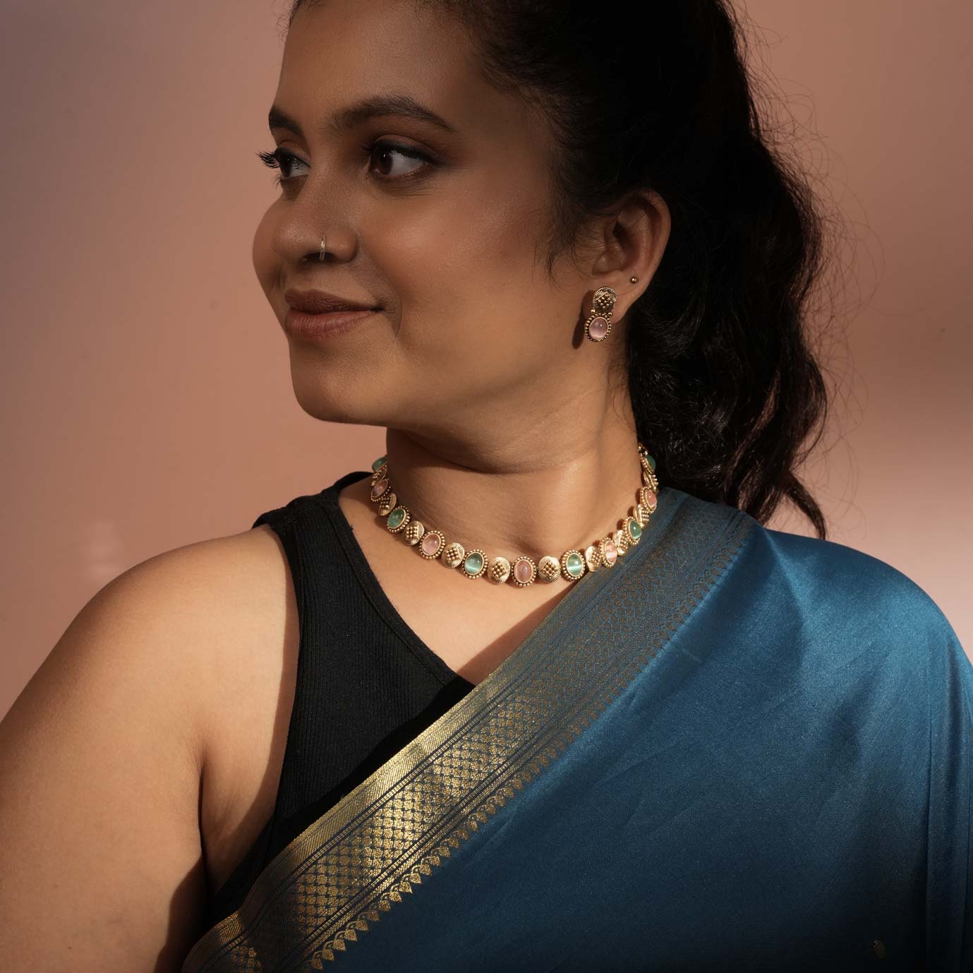 Gulabo Pastel Stone Necklace Set