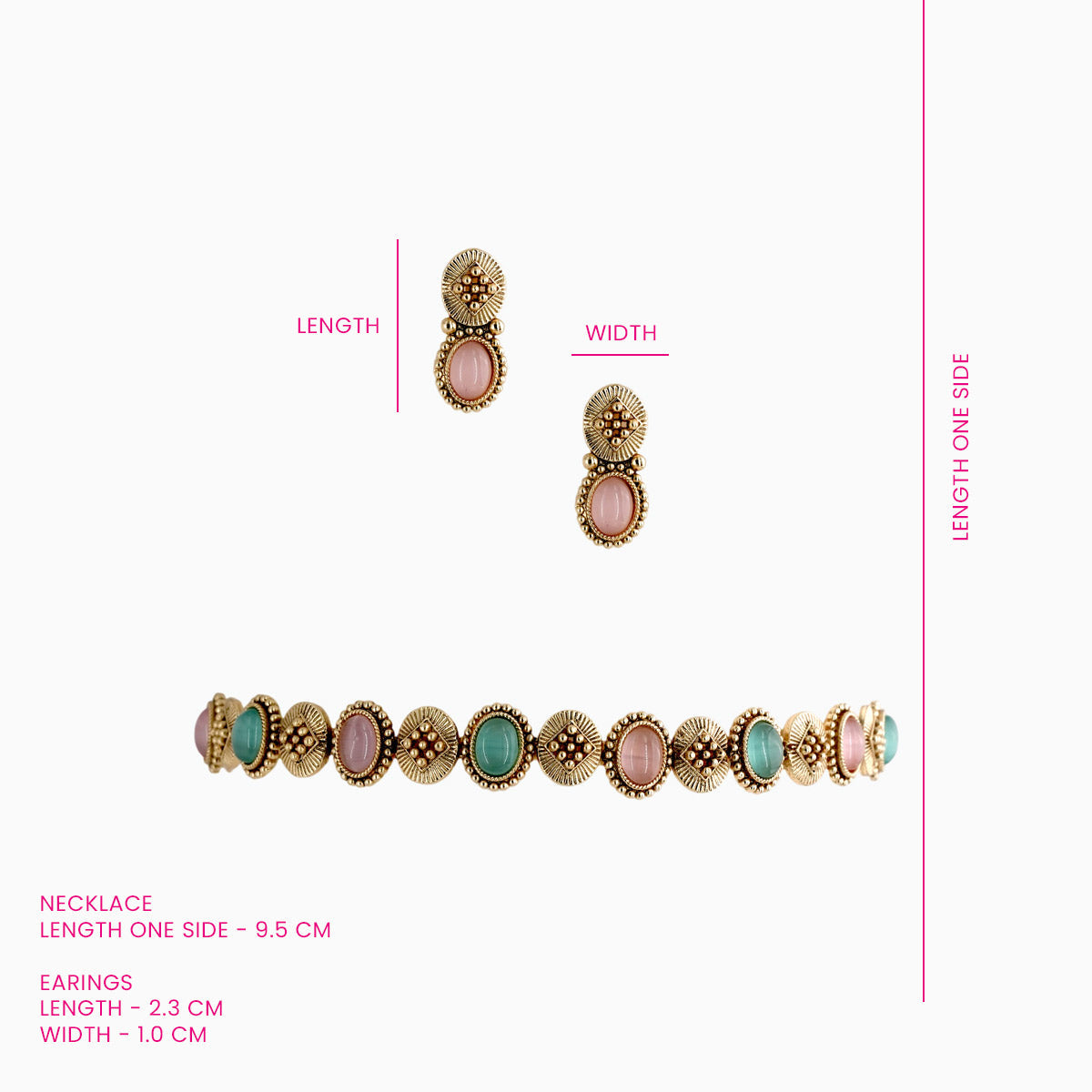 Gulabo Pastel Stone Necklace Set