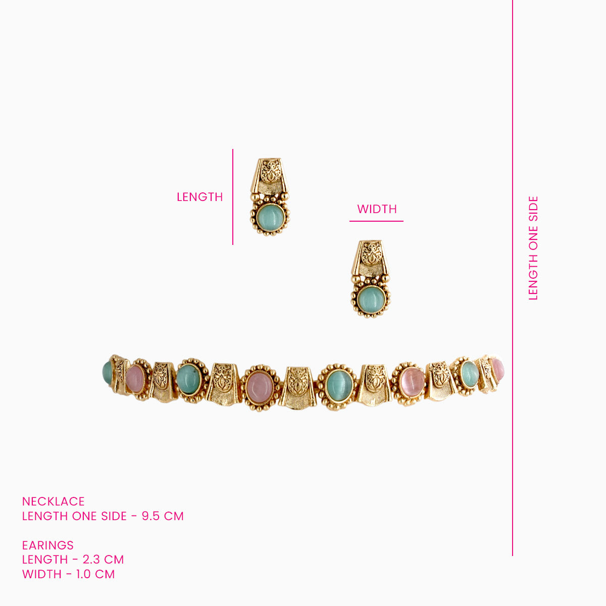 Gulabo Pastel Stone Necklace Set