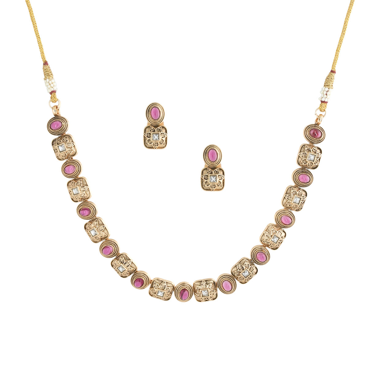 Golden Grace Ruby Necklace Set