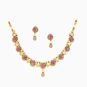Regal Bloom Ruby Necklace Set