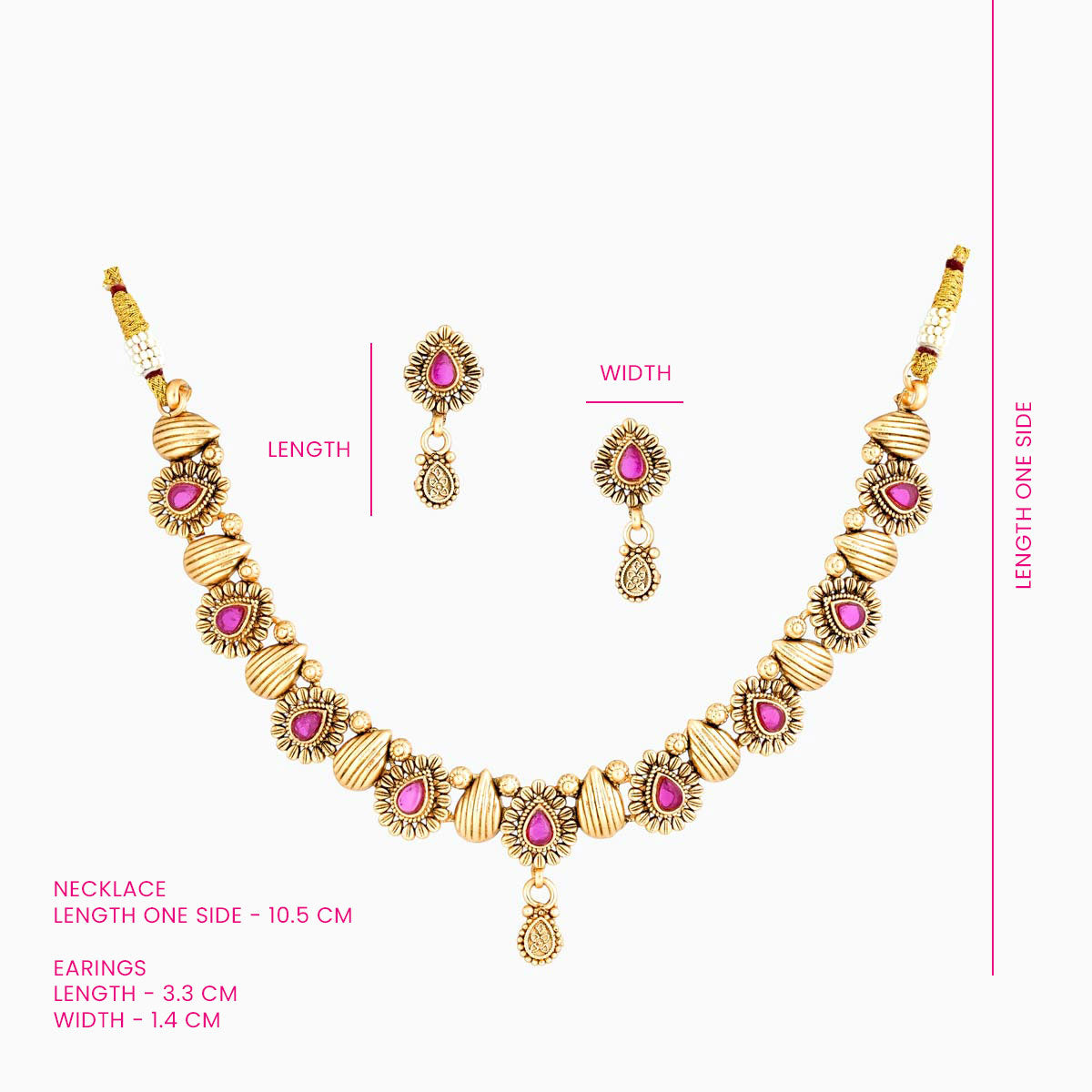 Regal Bloom Ruby Necklace Set