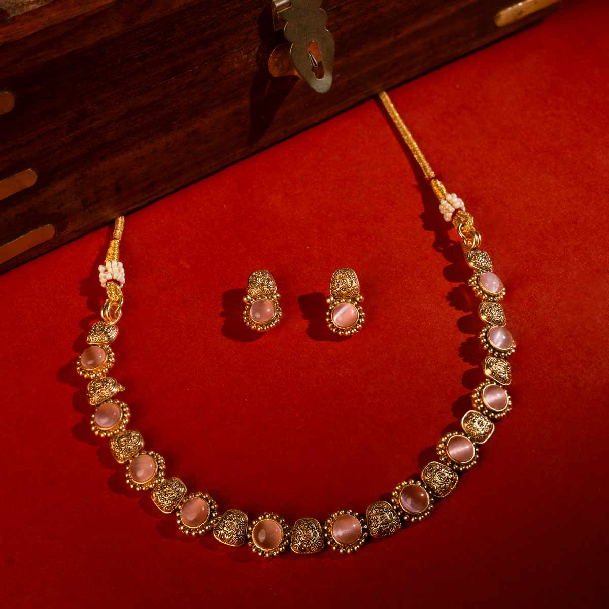 Blush Elegance Beaded Necklace Set