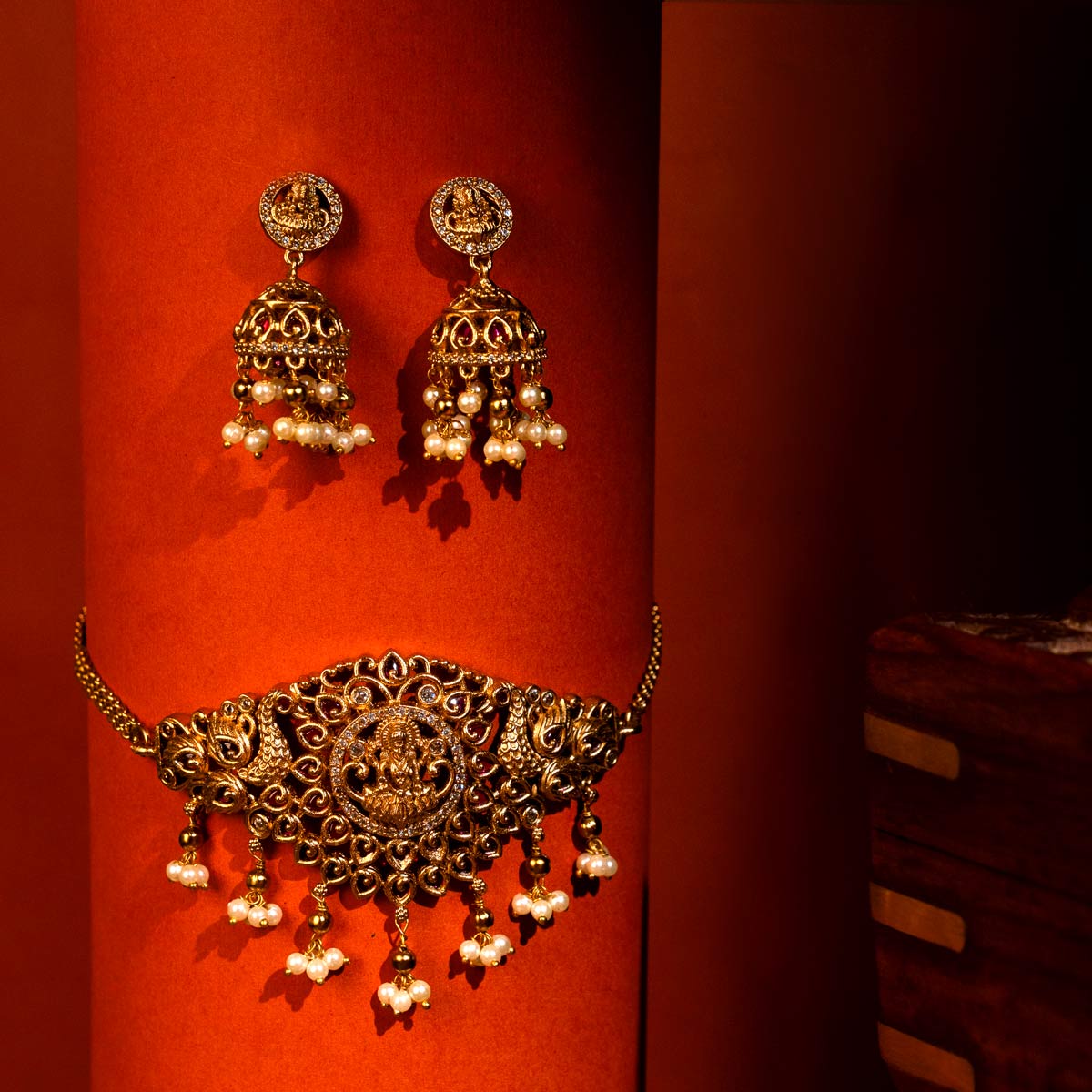 Lakshmi Jhumka Choker Necklace Set