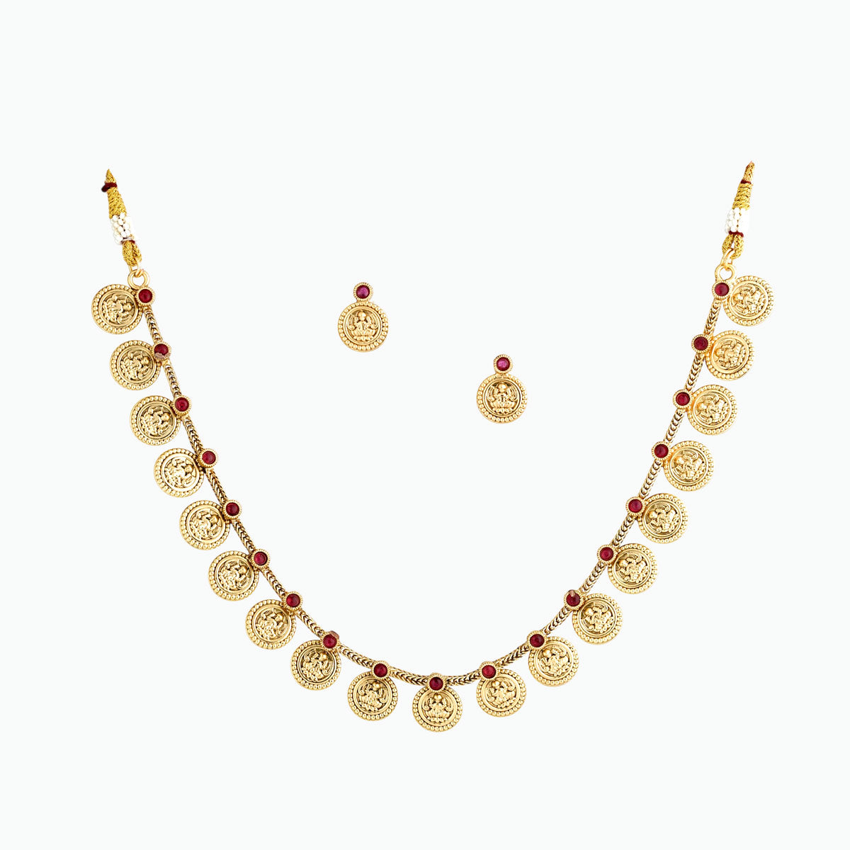 Coin Pendant Choker Necklace Set