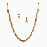 Floral Gemstone Haar Necklace Set