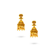 Golden Scalloped Jhumka Earrings