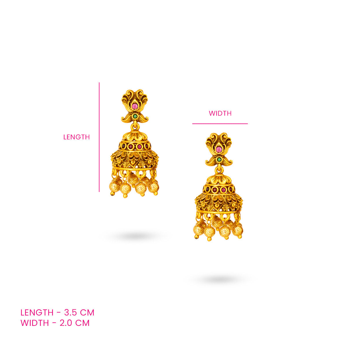 Golden Scalloped Jhumka Earrings