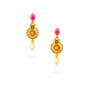 Radiant Sunburst Gold Dangler Earrings