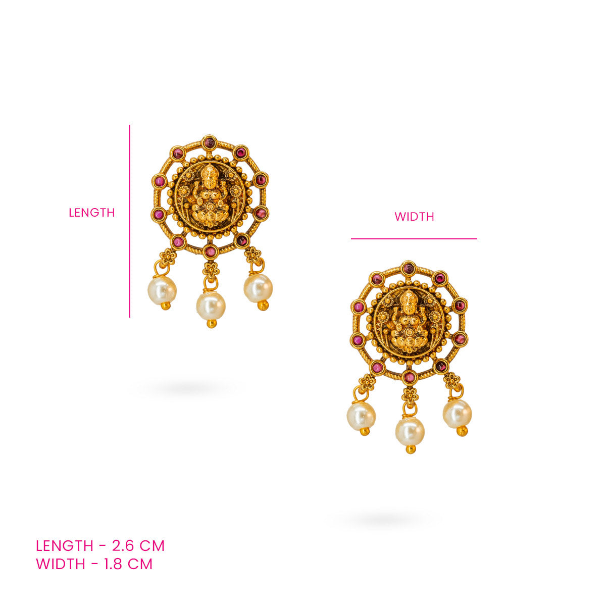 Lakshmi Halo Pearl Drop Earrings