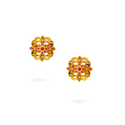 Golden Blossom Ruby Studs