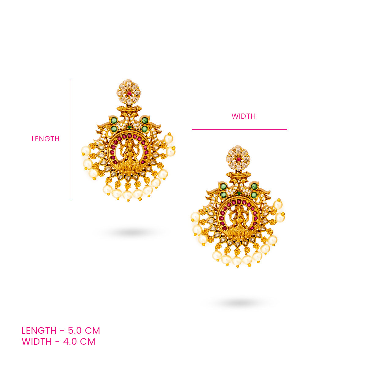 Devi Motif Pearl Drop Earrings