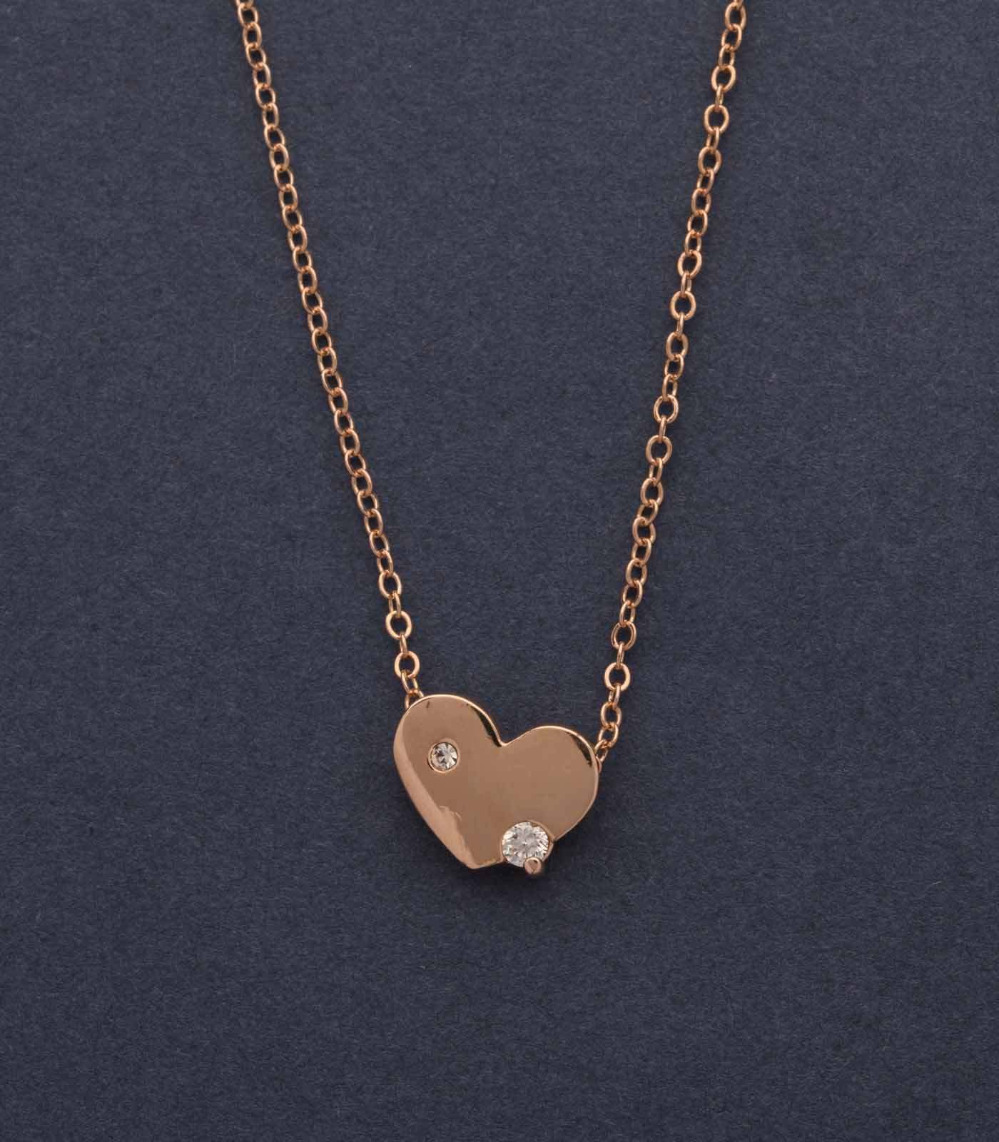 Distinctive Golden Heart Necklace (Brass)