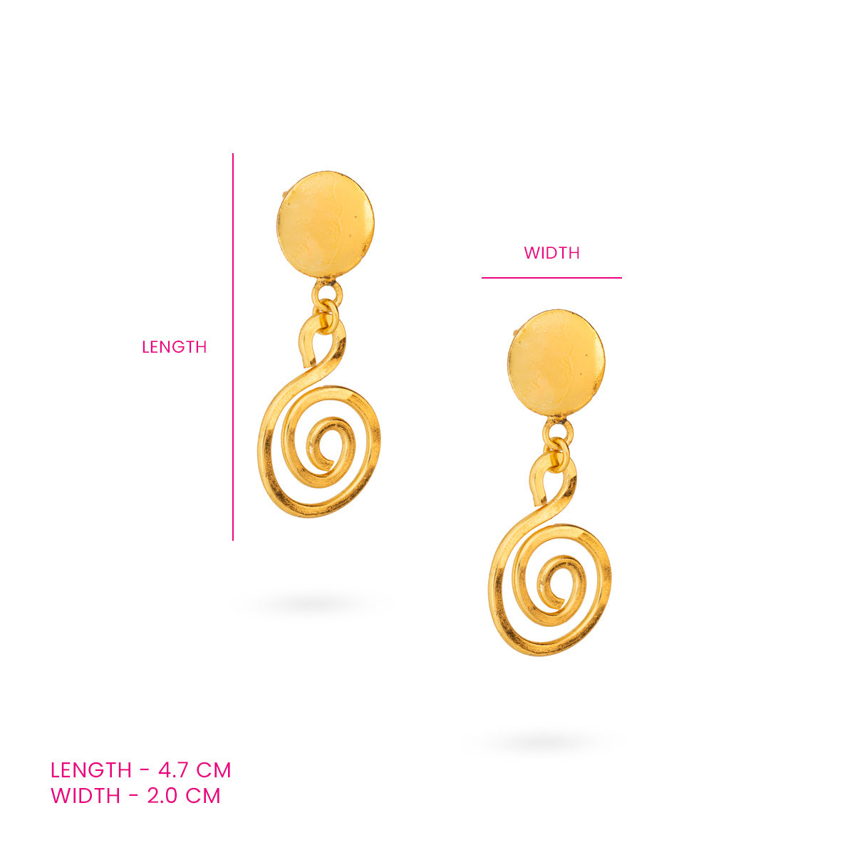 Gold-Plated Spiral Drop Earrings