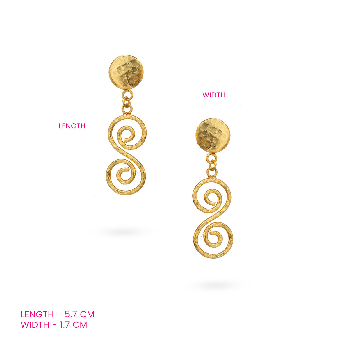 Gold-Plated Infinity Swirl Drop Earrings