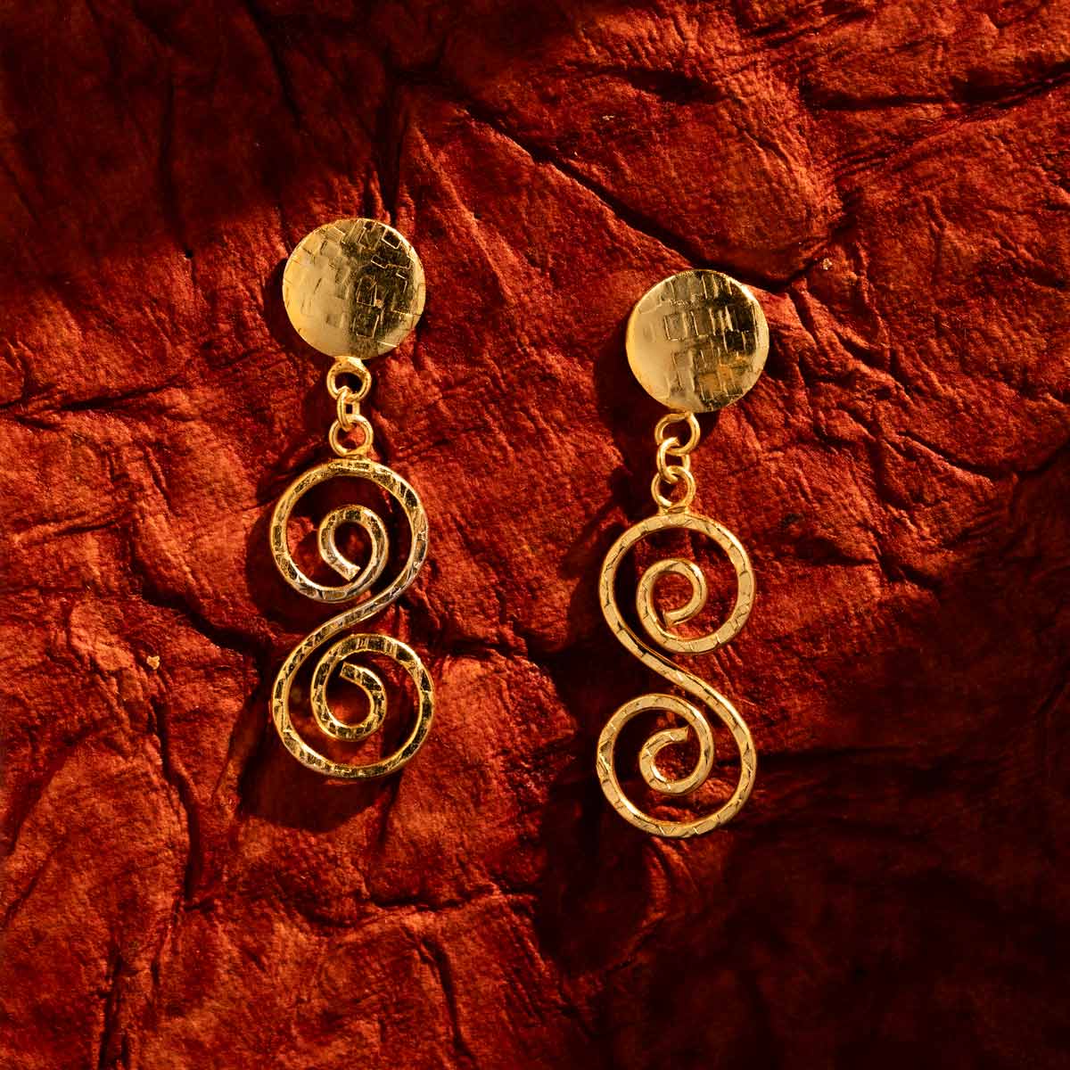 Gold-Plated Infinity Swirl Drop Earrings